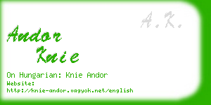 andor knie business card